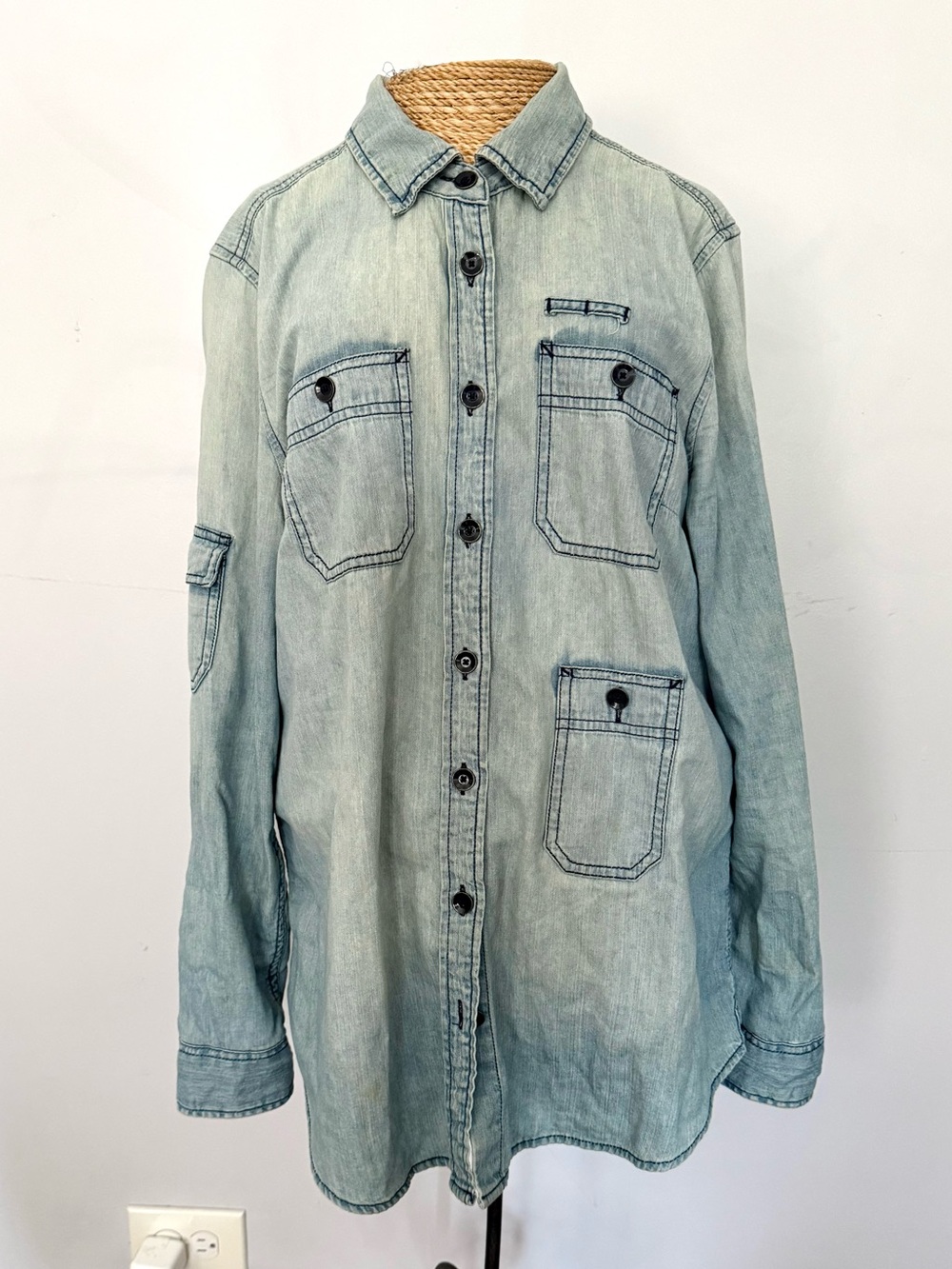 GAP Light Blue Denim Button-Down Shirt